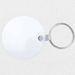 Alternative view of Round Aluminium Keyring White