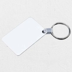 Alternative view of Rectangle Aluminium Keyring White