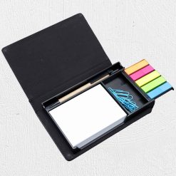 Alternative view of PU Block Notes with Tabs and Pen