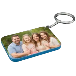 Alternative view of Keyring (Polymer; Light Blue edge; 4.8cm x 6.7cm; Each)