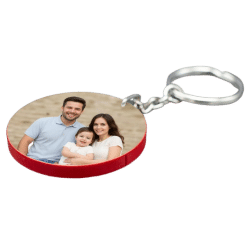 Alternative view of Keyring (Polymer; Red edge; Round; 4.9cm; Each)