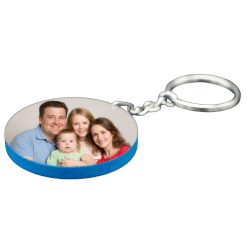 Alternative view of Keyring (Polymer; Blue edge; Round; 4.9cm; Each)