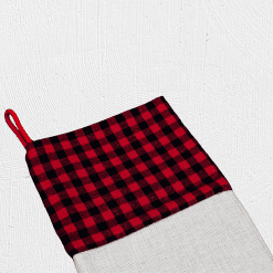 Alternative view of Canvas Checkered Christmas Sock