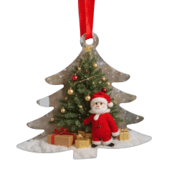 Alternative view of Christmast Decoration (Tree; White; Aluminium; Double Sided; 8cmx8cm)