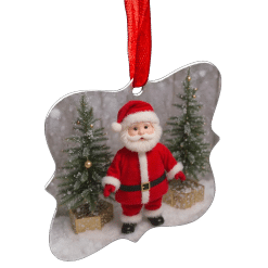 Alternative view of Christmast Decoration (Display; White; Aluminium; Double Sided; 7.5cmx7.5cm)