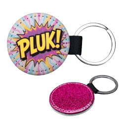 Alternative view of Keyring (PU; Pink Glitter; Round; 50mmx50mm; Each)