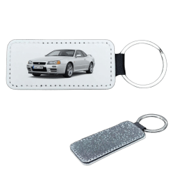 Alternative view of Keyring (PU; Silver Glitter; Rectangle; 76mmx35mm; Each)