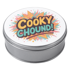 Alternative view of Tin (Round; Silver; Metal)