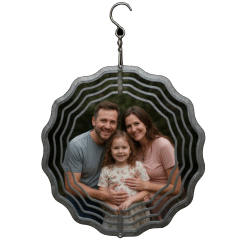 Alternative view of Wind Spinner (Round; White; 20cm Aluminium)