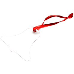 Christmast Decoration (Bell; White; Aluminium; Double Sided; 7.5cmx7.5cm)