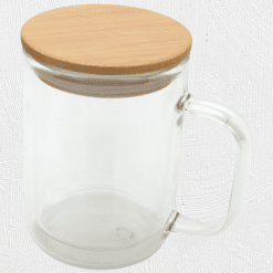 Alternative view of Clear Glass Mug with Bamboo Lid