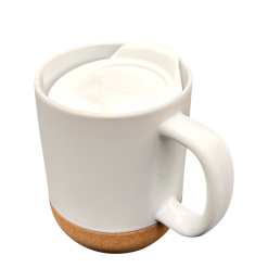 11oz Cork Base Ceramic Mug White