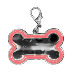 Engraving Bone Dog Tag Pink