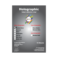 Alternative view of A4 Brushed Silver Holographic Waterproof Inkjet Vinyl Silver
