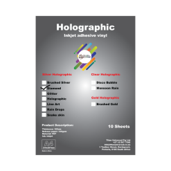 Alternative view of A4 Diamond Holographic Waterproof Inkjet Vinyl Silver