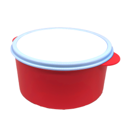 Round Plastic Lunch Box Red