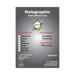 Alternative view of A4 Brushed Gold Holographic Waterproof Inkjet Vinyl Gold
