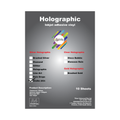 Alternative view of A4 Snake Skin Holographic Waterproof Inkjet Vinyl Silver