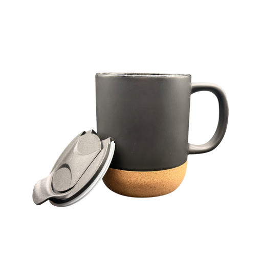 11oz Engraving Ceramic Black Cork Mug