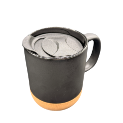 11oz Engraving Ceramic Black Cork Mug