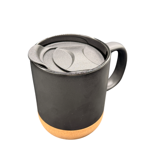 11oz Engraving Ceramic Black Cork Mug