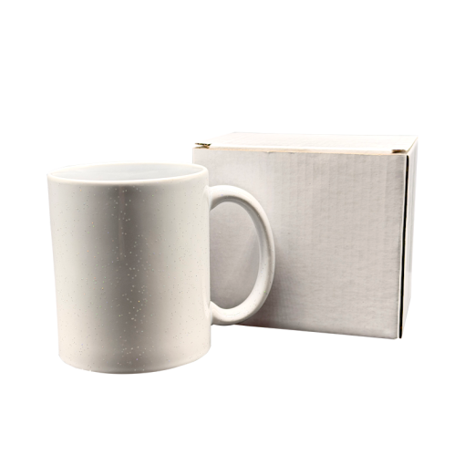 11oz Ceramic White Mug With Glitter