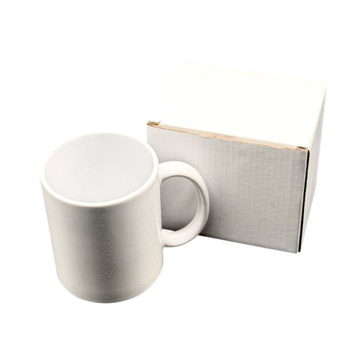 11oz Ceramic White Mug With Glitter