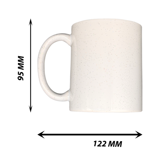 11oz Ceramic White Mug With Glitter