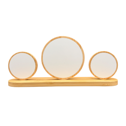 Round Family Photo Display Set Wood