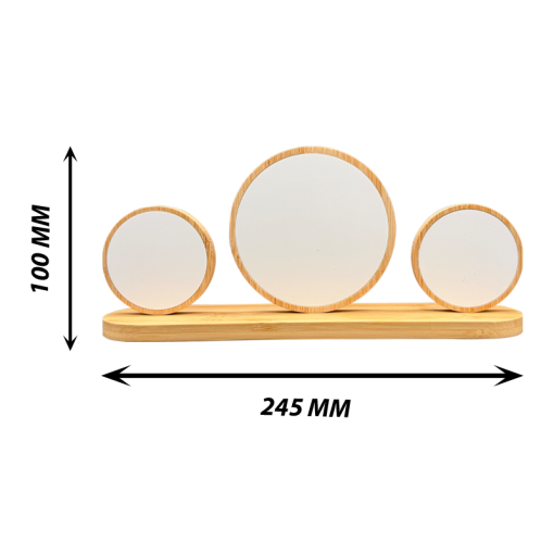 Round Family Photo Display Set Wood