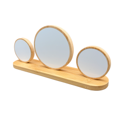 Round Family Photo Display Set Wood