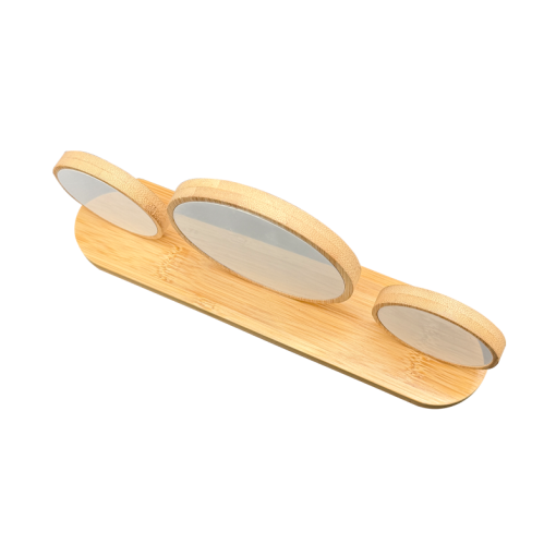 Round Family Photo Display Set Wood